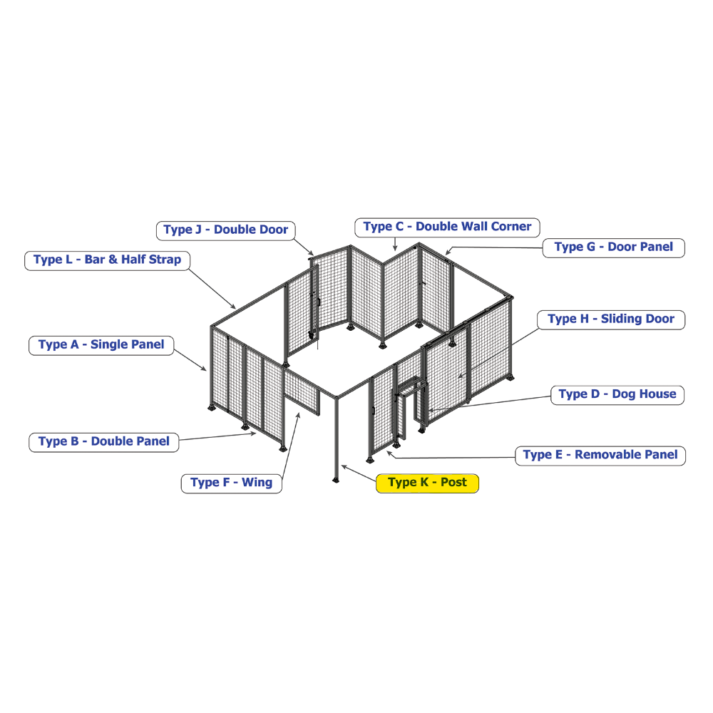 K2-1400-ZFA GUARDING POST 45 MM WIDE X 90 MM DEEP X 1400 MM TALL